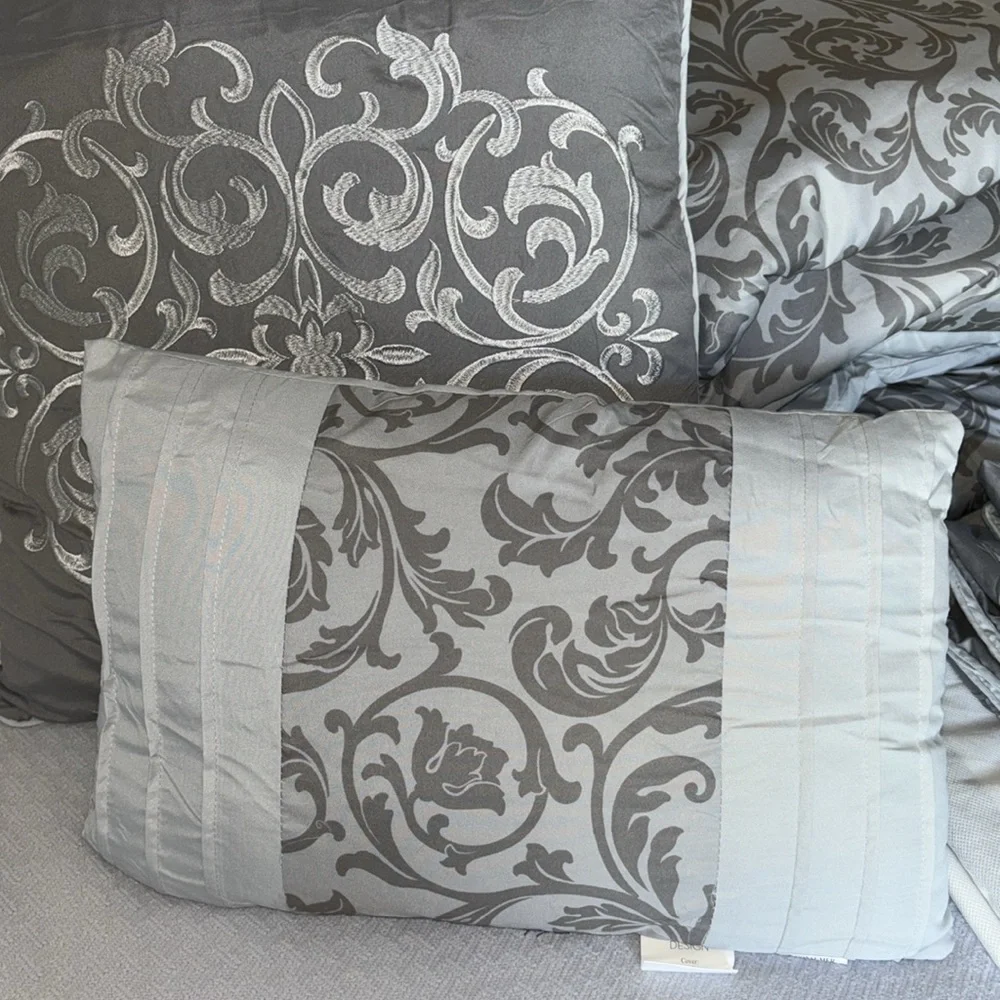 NEW King 510 Design Ramsey Embroidered 8-piece Comforter Set